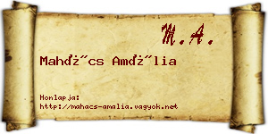 Mahács Amália névjegykártya